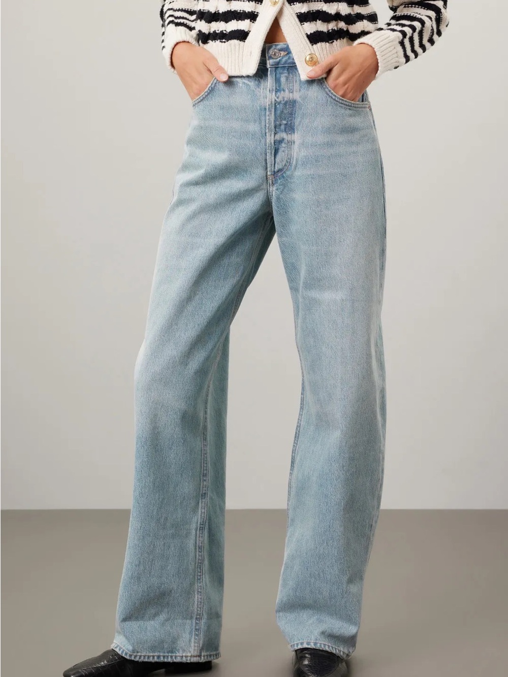 Citizens Of Humanity Ayla Light Blue Wide Leg Jeans
